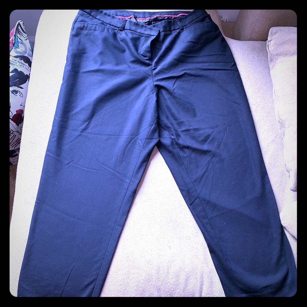 Black work pants; Straight leg